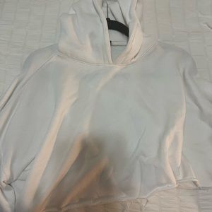 white cropped hoodie